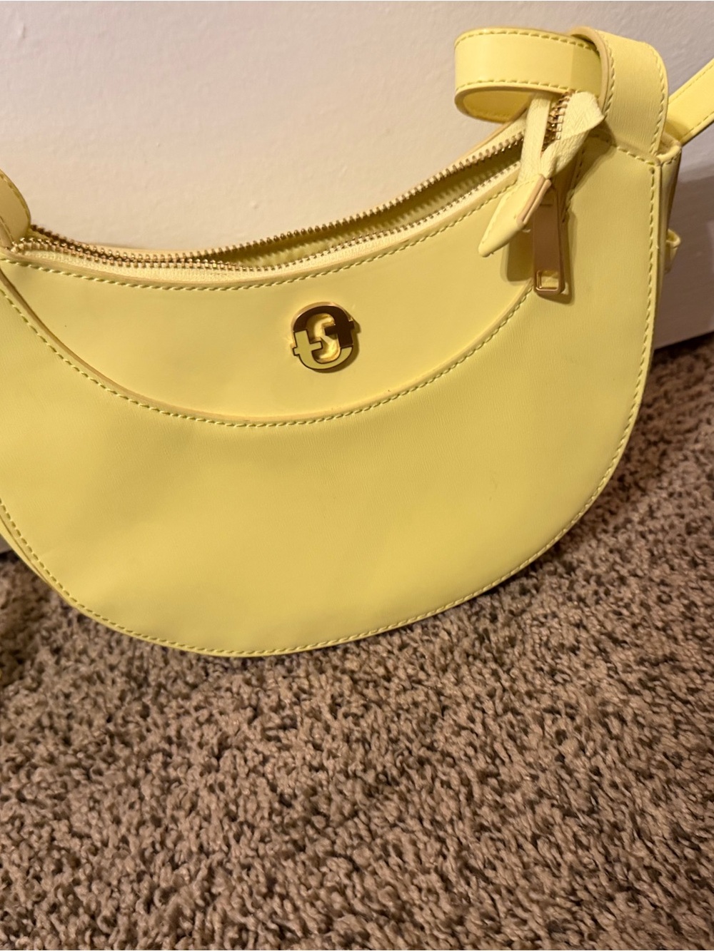 Yellow Crescent Shoulder Bag - Unbranded